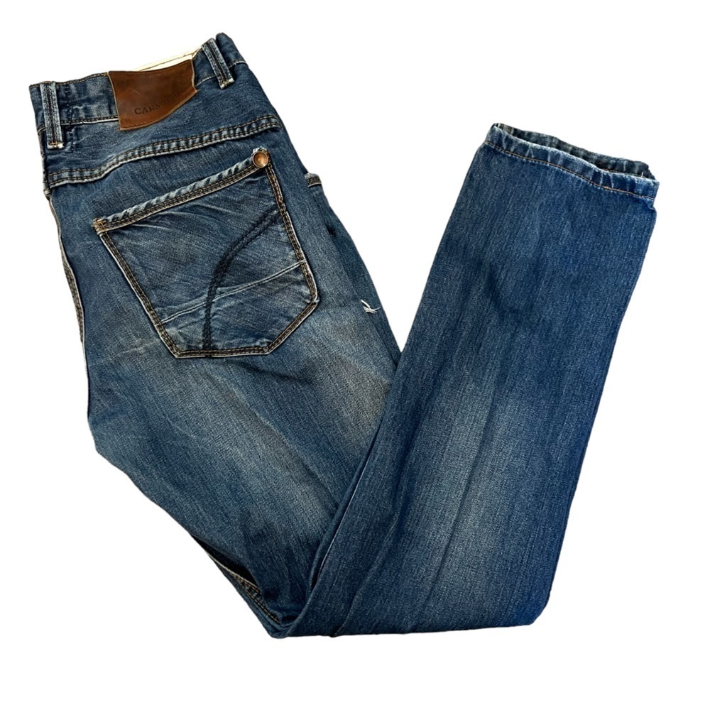 CARS JEANS Savile Straight Leg Distressed Mid Rise Casual Denim Jean 34